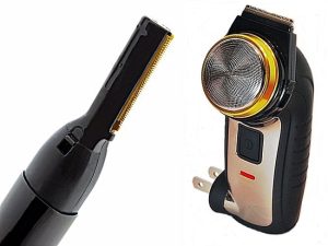 Hypoallergenic shaver trimmer combo with fine detail micro trimmer by Bare It All