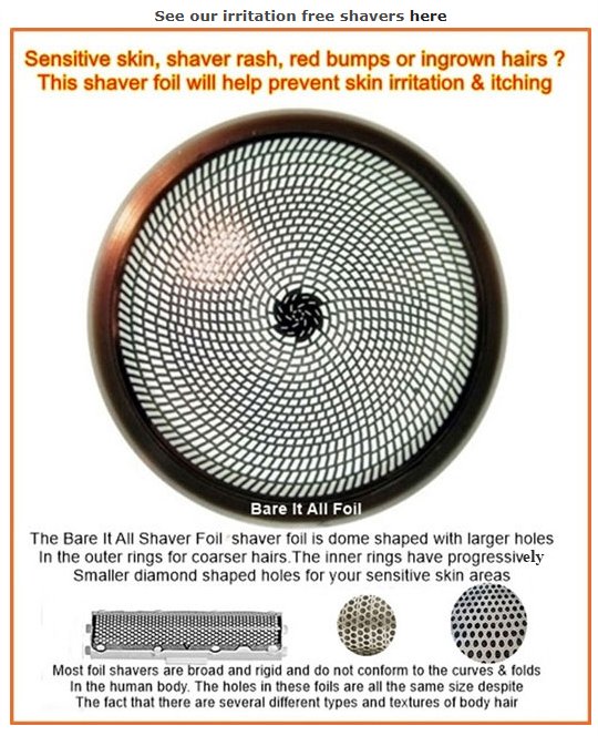 Single head foil shaver detail