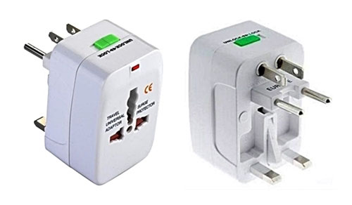 Universal travel adapter for worldwide wall plug format conversion