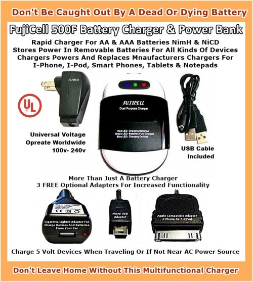 USB  AC Battery Charger AA/AAA  With External Power Backup - Image 6