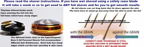 Replacement Electric Shaver Foil Blade Set – For Bare It All MK3 Shaver - Image 6